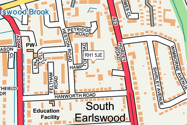 RH1 5JE map - OS OpenMap – Local (Ordnance Survey)