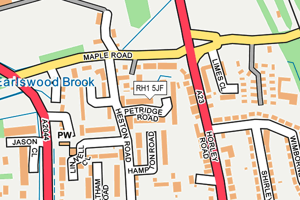 RH1 5JF map - OS OpenMap – Local (Ordnance Survey)