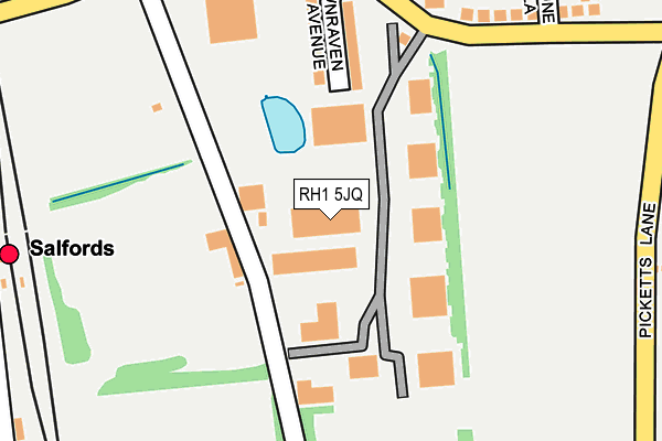 RH1 5JQ map - OS OpenMap – Local (Ordnance Survey)