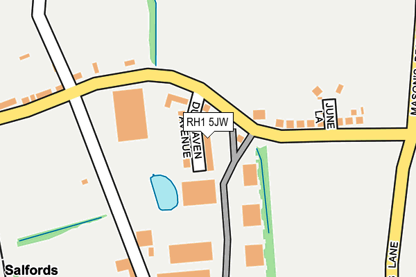 RH1 5JW map - OS OpenMap – Local (Ordnance Survey)