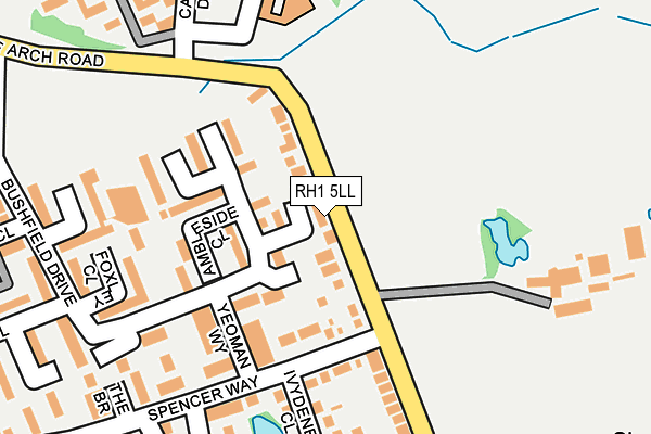 RH1 5LL map - OS OpenMap – Local (Ordnance Survey)