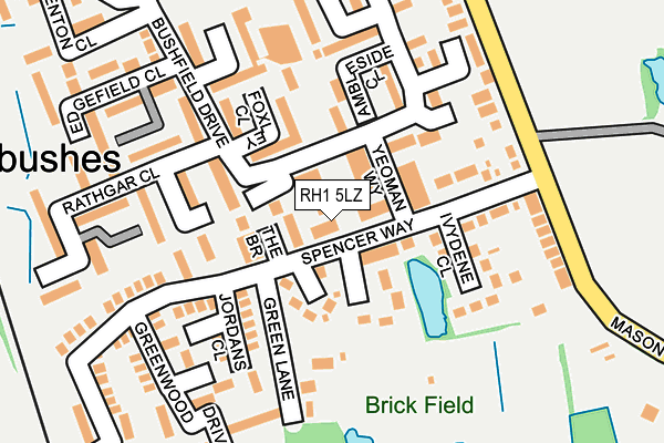 RH1 5LZ map - OS OpenMap – Local (Ordnance Survey)