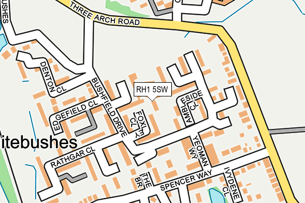 RH1 5SW map - OS OpenMap – Local (Ordnance Survey)