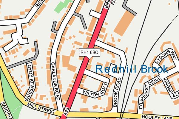 RH1 6BQ map - OS OpenMap – Local (Ordnance Survey)