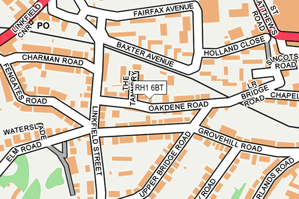 RH1 6BT map - OS OpenMap – Local (Ordnance Survey)