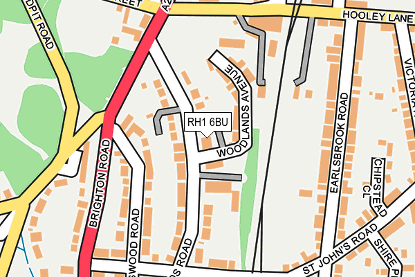 RH1 6BU map - OS OpenMap – Local (Ordnance Survey)