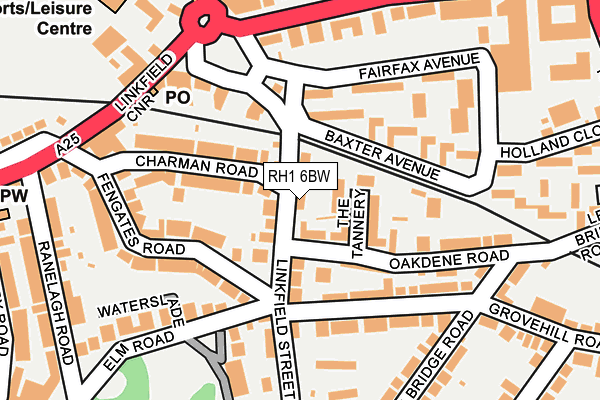 RH1 6BW map - OS OpenMap – Local (Ordnance Survey)