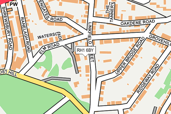RH1 6BY map - OS OpenMap – Local (Ordnance Survey)