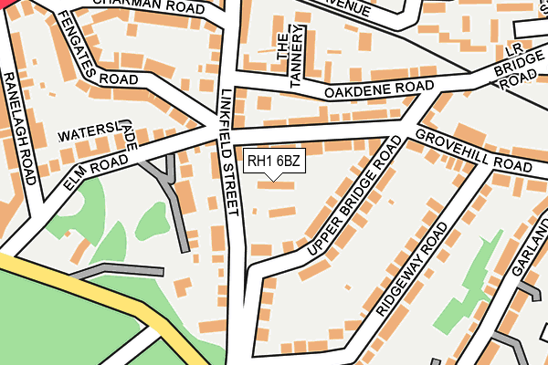 RH1 6BZ map - OS OpenMap – Local (Ordnance Survey)