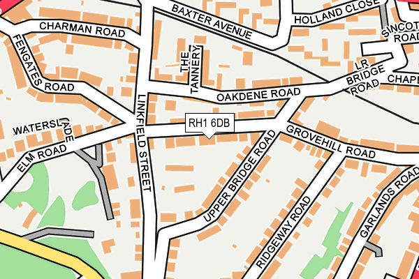 RH1 6DB map - OS OpenMap – Local (Ordnance Survey)