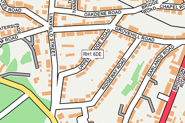 RH1 6DE map - OS OpenMap – Local (Ordnance Survey)