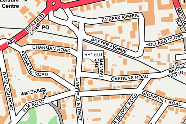 RH1 6DJ map - OS OpenMap – Local (Ordnance Survey)