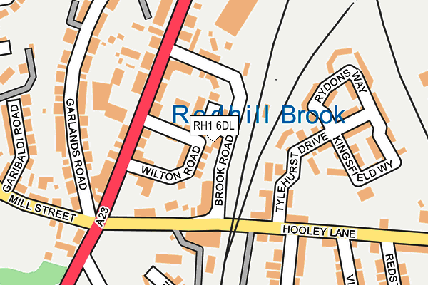 RH1 6DL map - OS OpenMap – Local (Ordnance Survey)