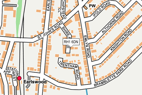 RH1 6DN map - OS OpenMap – Local (Ordnance Survey)