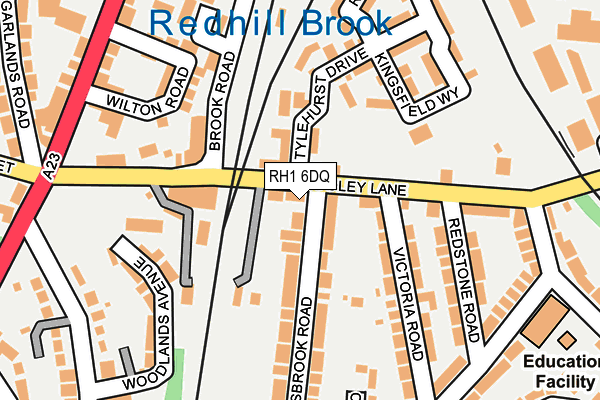 RH1 6DQ map - OS OpenMap – Local (Ordnance Survey)