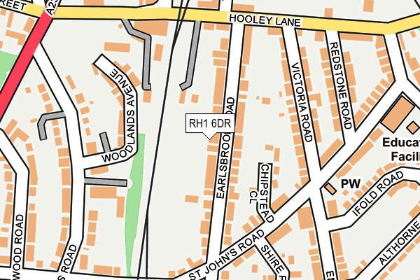 RH1 6DR map - OS OpenMap – Local (Ordnance Survey)