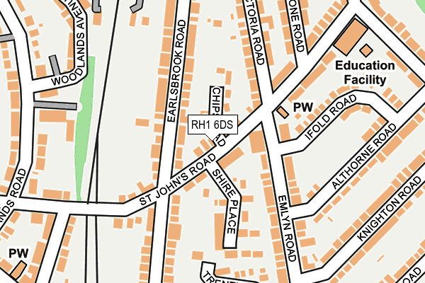 RH1 6DS map - OS OpenMap – Local (Ordnance Survey)