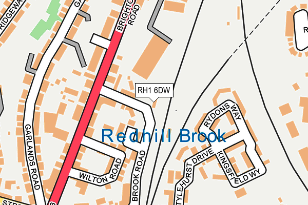 RH1 6DW map - OS OpenMap – Local (Ordnance Survey)