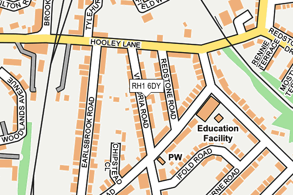 RH1 6DY map - OS OpenMap – Local (Ordnance Survey)