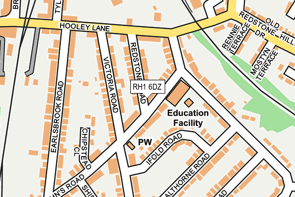 RH1 6DZ map - OS OpenMap – Local (Ordnance Survey)