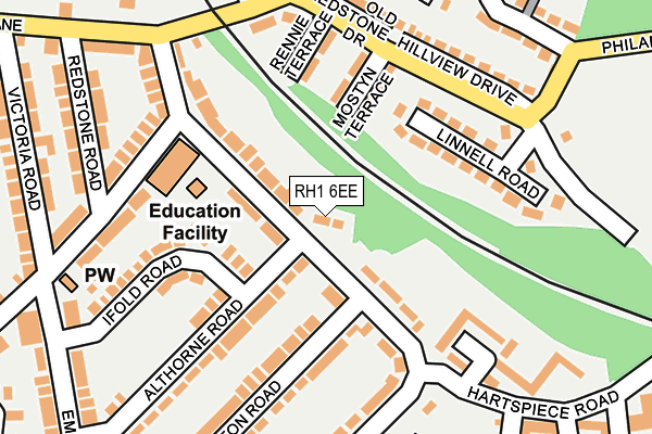 RH1 6EE map - OS OpenMap – Local (Ordnance Survey)