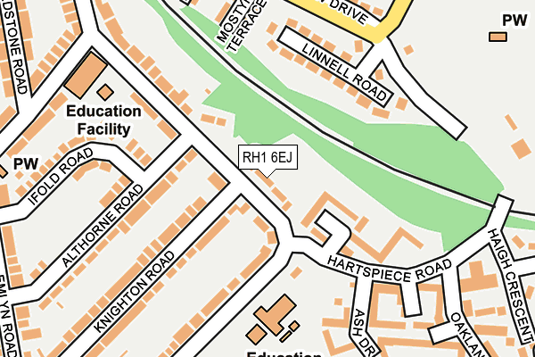 RH1 6EJ map - OS OpenMap – Local (Ordnance Survey)