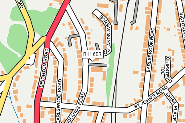 RH1 6ER map - OS OpenMap – Local (Ordnance Survey)