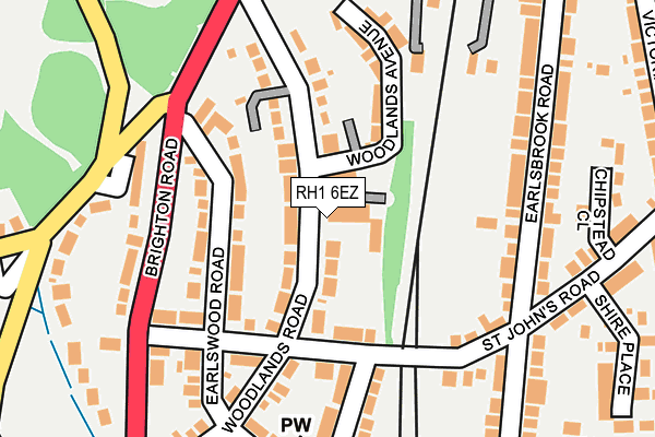 RH1 6EZ map - OS OpenMap – Local (Ordnance Survey)