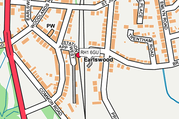 RH1 6GU map - OS OpenMap – Local (Ordnance Survey)