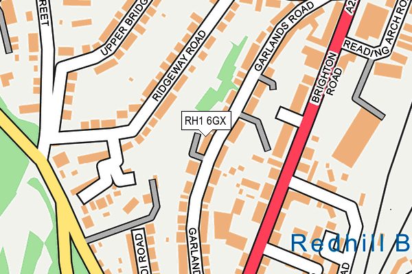 RH1 6GX map - OS OpenMap – Local (Ordnance Survey)