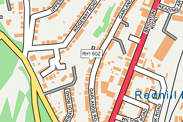 RH1 6GZ map - OS OpenMap – Local (Ordnance Survey)