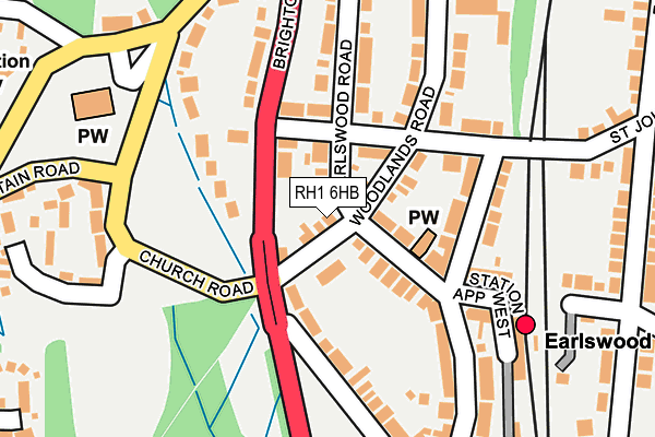 RH1 6HB map - OS OpenMap – Local (Ordnance Survey)