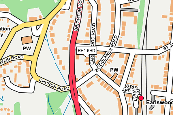RH1 6HD map - OS OpenMap – Local (Ordnance Survey)