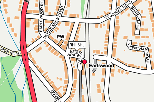 RH1 6HL map - OS OpenMap – Local (Ordnance Survey)