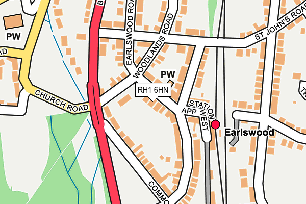 RH1 6HN map - OS OpenMap – Local (Ordnance Survey)