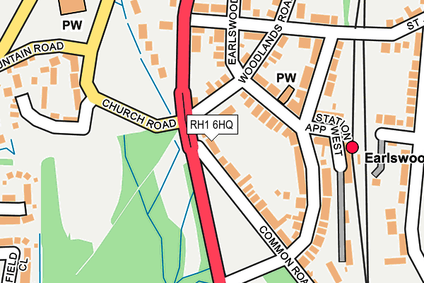 RH1 6HQ map - OS OpenMap – Local (Ordnance Survey)