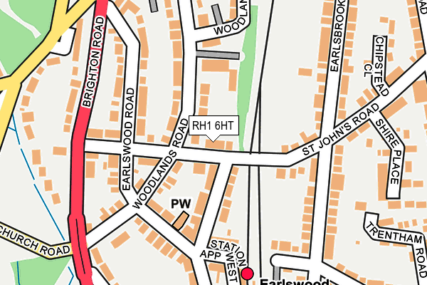 RH1 6HT map - OS OpenMap – Local (Ordnance Survey)