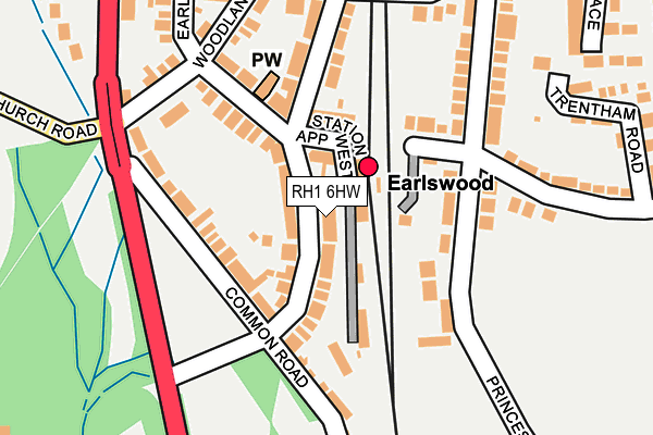 RH1 6HW map - OS OpenMap – Local (Ordnance Survey)