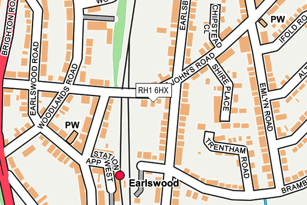 RH1 6HX map - OS OpenMap – Local (Ordnance Survey)