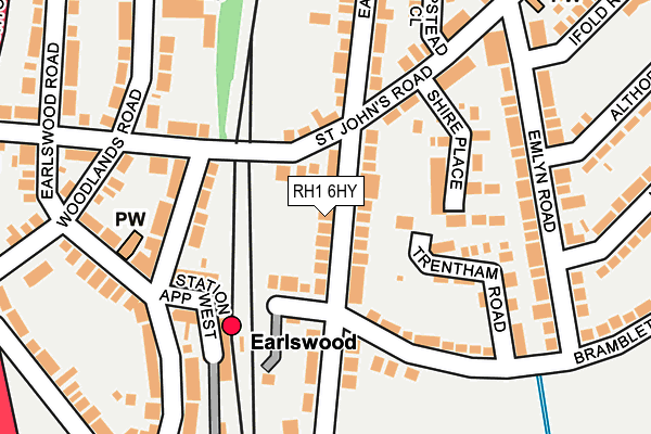 RH1 6HY map - OS OpenMap – Local (Ordnance Survey)