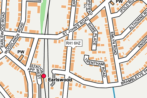 RH1 6HZ map - OS OpenMap – Local (Ordnance Survey)