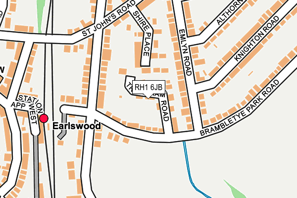 RH1 6JB map - OS OpenMap – Local (Ordnance Survey)