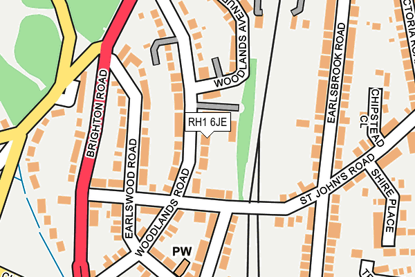 RH1 6JE map - OS OpenMap – Local (Ordnance Survey)