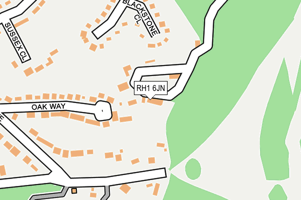 RH1 6JN map - OS OpenMap – Local (Ordnance Survey)