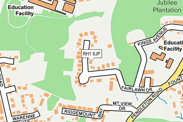 RH1 6JP map - OS OpenMap – Local (Ordnance Survey)