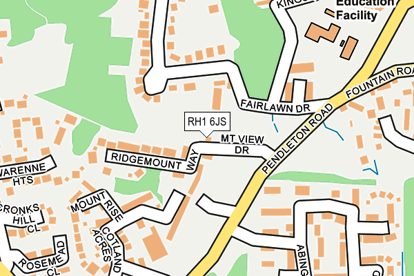 RH1 6JS map - OS OpenMap – Local (Ordnance Survey)