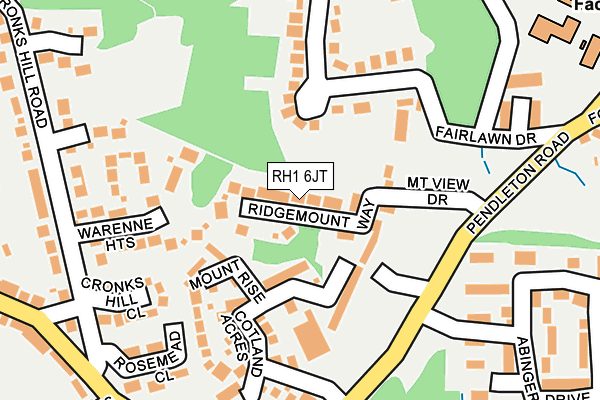 RH1 6JT map - OS OpenMap – Local (Ordnance Survey)