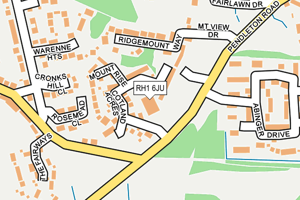 RH1 6JU map - OS OpenMap – Local (Ordnance Survey)