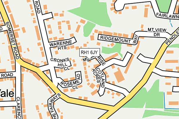 RH1 6JY map - OS OpenMap – Local (Ordnance Survey)