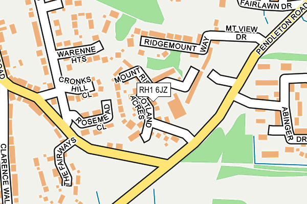 RH1 6JZ map - OS OpenMap – Local (Ordnance Survey)